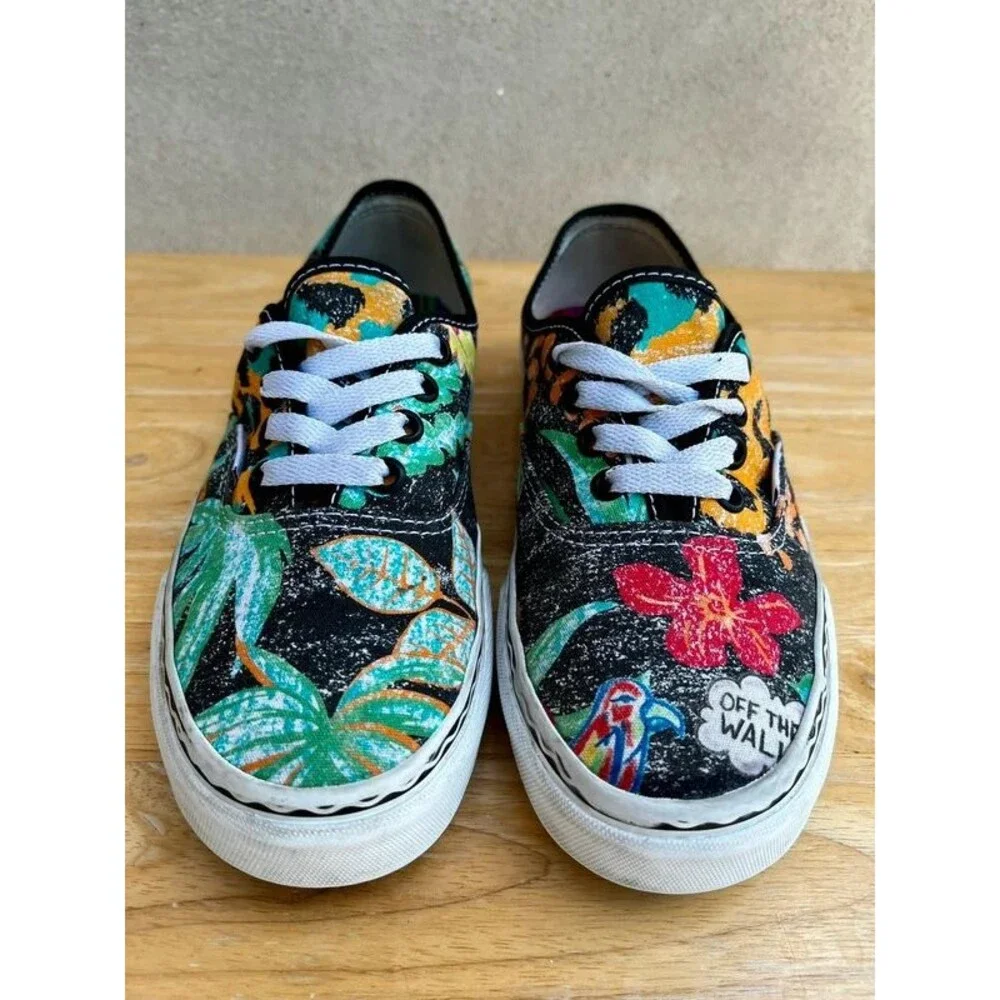 Vans x Crayola Authentic Multi Print Leopard Floral Sneakers Women’s 7 Men’s 5.5
